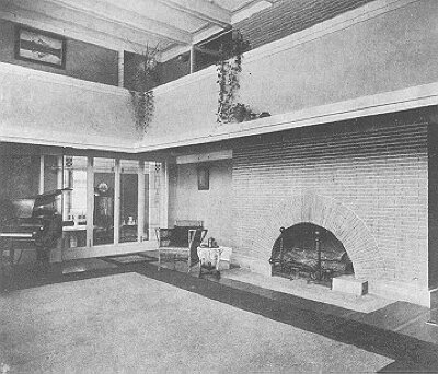 Interior detail, living room fireplace
House for Ralph S. Baker
Guenzel and Drummond, architects
Wilmette, Illinois