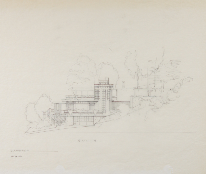 South Elevation, House for Donald C. Cameron, scheme 1, project (1982)