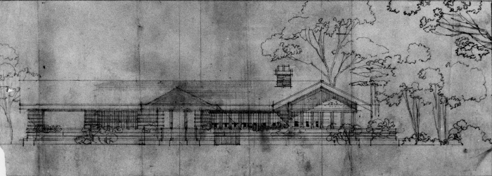 Sketch, showing elevation
House for Harry D. Page, project
circa 1912