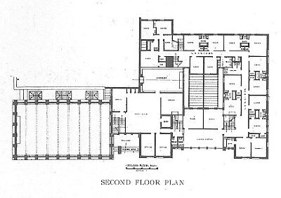 Second floor plan, bank building
City National Bank
Frank Lloyd Wright, architect
Mason City, Iowa