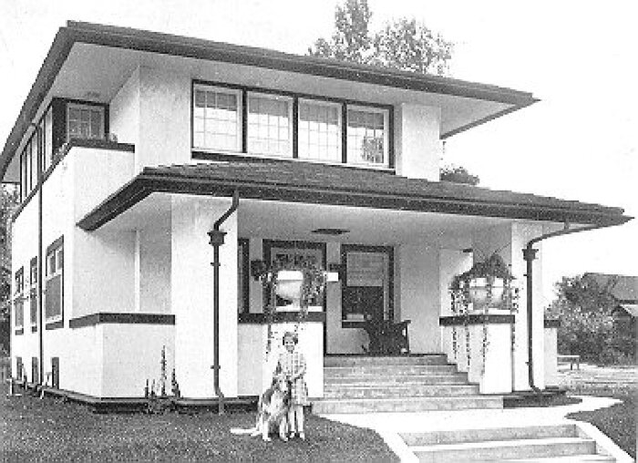 Exterior, perspective view
House for M. J. Keightly
N. R. Shambleau, architect
South Bend, Indiana