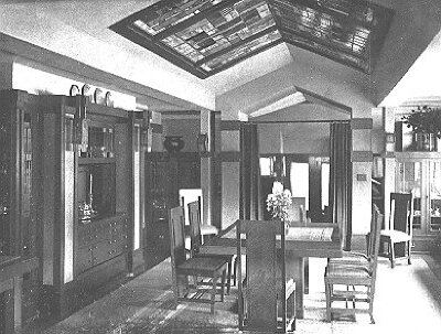 Interior, dining room
House for D. M. Amberg
Hermann V. von Holst, architect
Marion Mahony Griffin, associated architect
Grand Rapids, Michigan