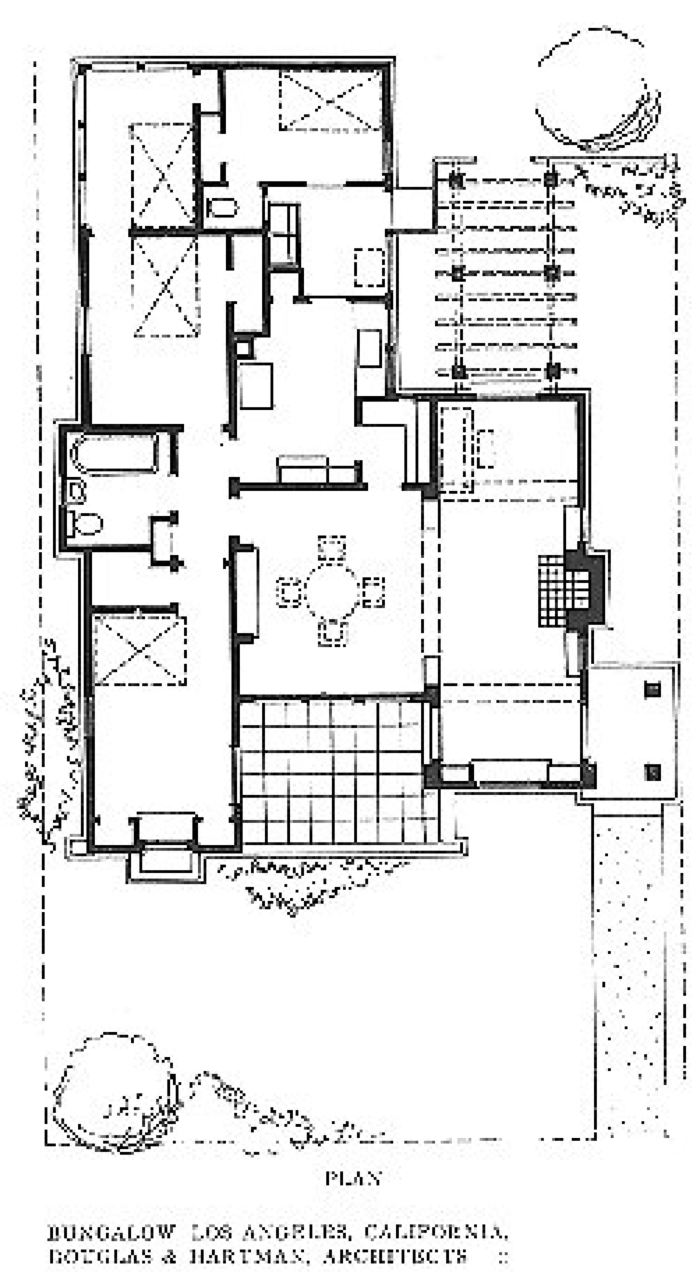 Floor plan
Bungalow
Douglas and Hartman, architects
Los Angeles, California