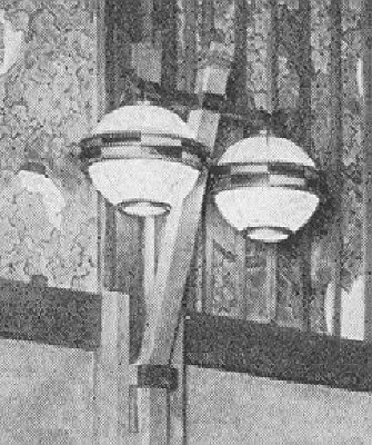 Interior detail, concert hall light fixture
Edison Shop
Purcell, Feick, and Elmslie, architects
Furnishings and interior elements manufactured by
Niedecken and Wallbridge
Chicago, Illinois
1912