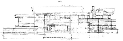 West elevation
House for D. M. Amberg
Hermann V. von Holst, architect
Marion Mahony Griffin, associated architect
Grand Rapids, Michigan