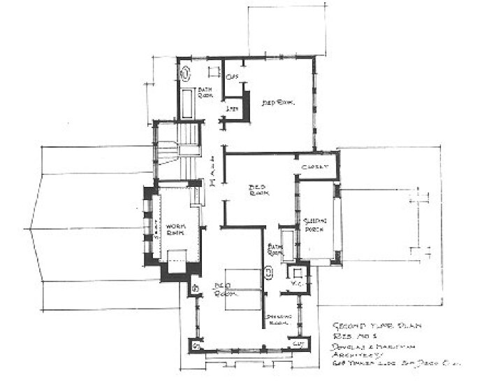 Second floor plan
House
Douglas and Hartman, architects
Los Angeles, California