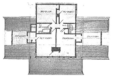 Second floor plan
House
Walter Burley Griffin and Marion Mahony Griffin,
architects
Edwardsville, Illinois