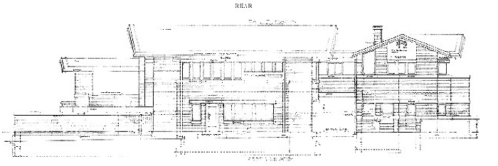 West elevation
House for D. M. Amberg
Hermann V. von Holst, architect
Marion Mahony Griffin, associated architect
Grand Rapids, Michigan