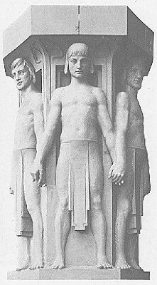 Terracotta capital, sculptural figures by Richard Bock
Devoe Building
Hill and Woltersdorf, architects
Chicago, Illinois