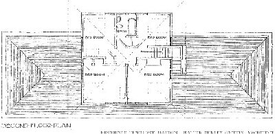 Second floor plan
House
Walter Burley Griffin and Marion Mahony Griffin,
architects
Elmhurst, Illinois