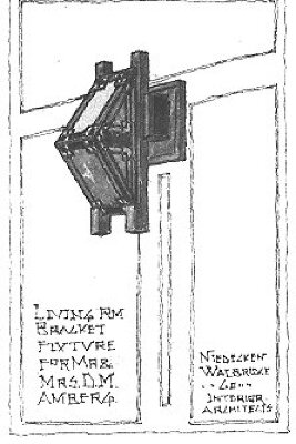 Furniture rendering, interior wall sconce
House for D. M. Amberg
Hermann V. von Holst, architect
Marion Mahony Griffin, associated architect
Grand Rapids, Michigan
Manufactured by Niedecken and Walbridge