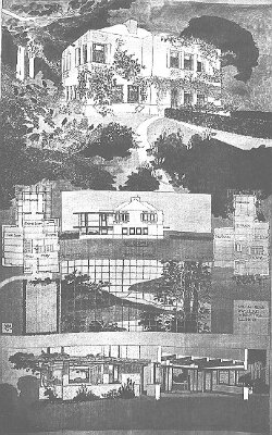 Presentation rendering
House for H. M. Mess
Walter Burley Griffin and Marion Mahony Griffin,
architects
Winnetka, Illinois
