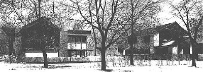 Exterior, perspective view from street
Houses for Hurd Comstock
Walter Burley Griffin and Marion Mahony Griffin,
architects
Evanston, Illinois