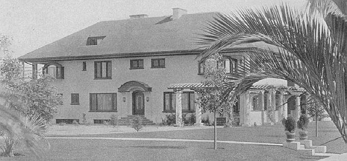 Exterior perspective
House for E. B. Blinn
George W. Maher, architect
Pasadena, California