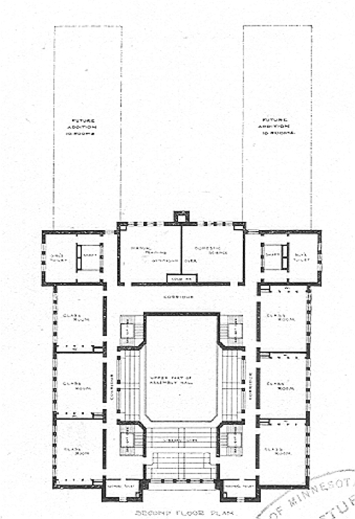 Second floor plan
George W. Tilton Public School
Dwight Perkins, architect
Chicago, Illinois