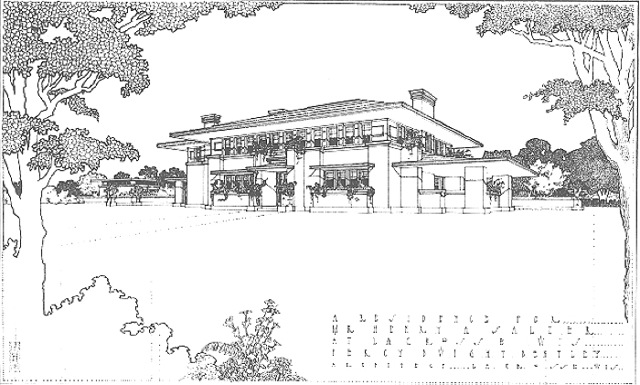 Presentation rendering
House for Henry Salzer
Percy Dwight Bentley, architect
La Crosse, Wisconsin