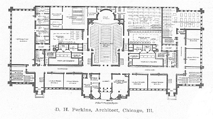 Ground floor plan
Carl Schurz High School
Perkins, Fellows, and Hamilton, architects
Chicago, Illinois