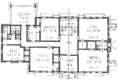 Second floor plan
House for Henry Salzer
Percy Dwight Bentley, architect
La Crosse, Wisconsin