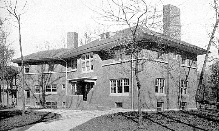 Exterior perspective, rear view
House for Burton D. Nichols
Spencer and Powers, architects
Glencoe, Illinois