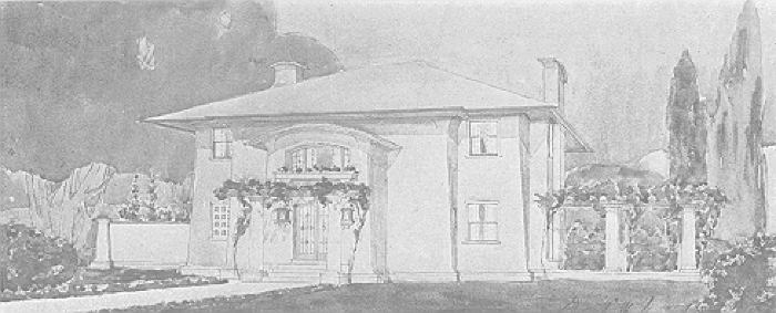 Presentation rendering
Emil Rudolph residence
George W. Maher, architect
Highland Park, Illinois