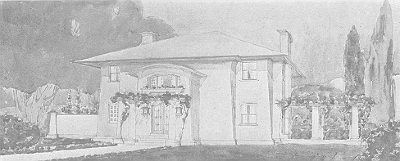 Presentation rendering
Emil Rudolph residence
George W. Maher, architect
Highland Park, Illinois
