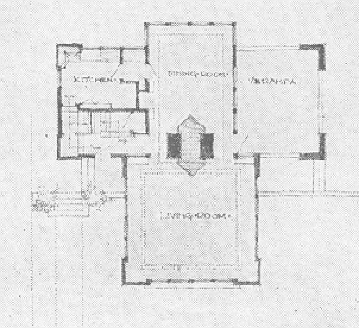 Floor plan (left house)
House for F. W. and Philip Itte
Walter Burley Griffin and Marion Mahony Griffin,
architects
Chicago, Illinois
1908