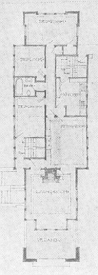 Floor plan (right house)
House for F. W. and Philip Itte
Walter Burley Griffin and Marion Mahony Griffin,
architects
Chicago, Illinois
1908