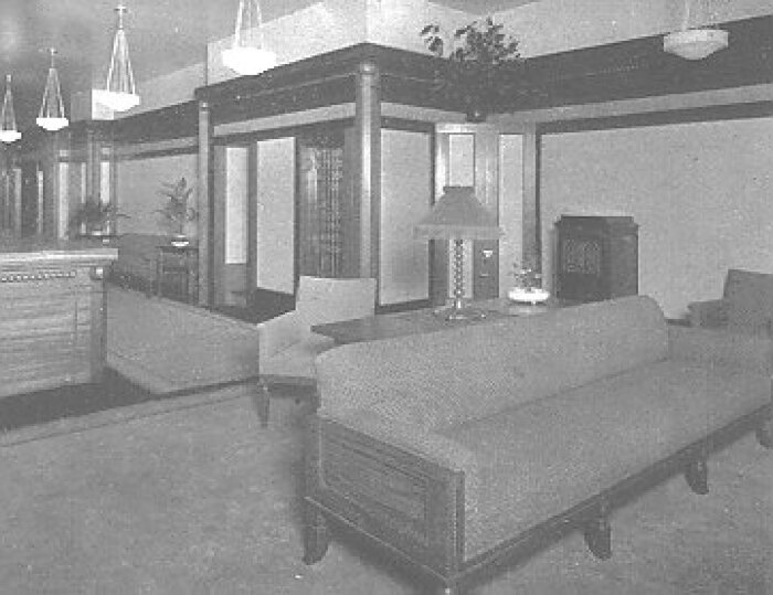 Interior, second floor looking toward elevator
Edison Shop
Niedecken and Wallbridge, interior designers
Detroit, Michigan