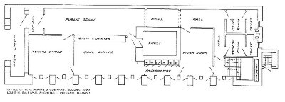 Floor plan
H. C. Adams and Company Building
Louis Henri Sullivan, architect
Algona, Iowa