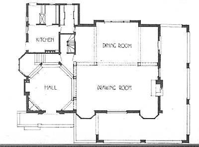 Floor plan
House for W. H. Lake
George W. Maher, architect
Chicago, Illinois