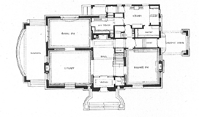 First floor plan
House for E. H. Velie
George W. Maher, architect
Kansas City, Missouri
