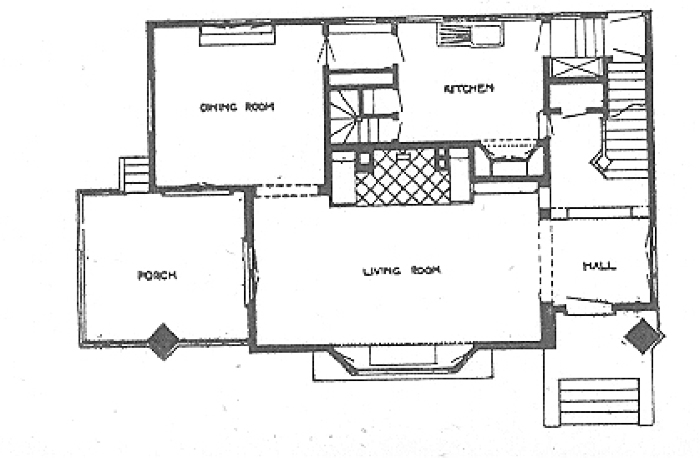 First floor plan
House for C. M. Roe
George W. Maher, architect
Kenilworth, Illinois