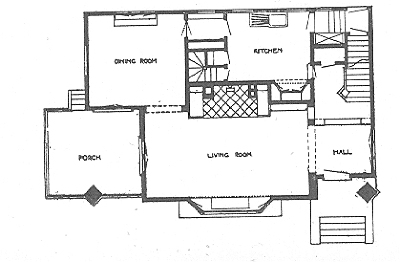 First floor plan
House for C. M. Roe
George W. Maher, architect
Kenilworth, Illinois