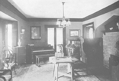 Interior, living room
House for C. M. Roe
George W. Maher, architect
Kenilworth, Illinois