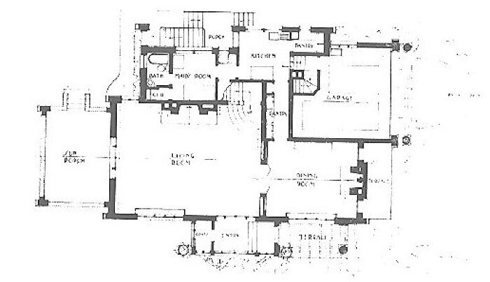 First floor plan
Sidney Ossoski residence
George W. Maher, architect
Chicago, Illinois