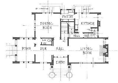 First floor plan
J. H. Hager residence
George W. Maher, architect
Waukon, Iowa