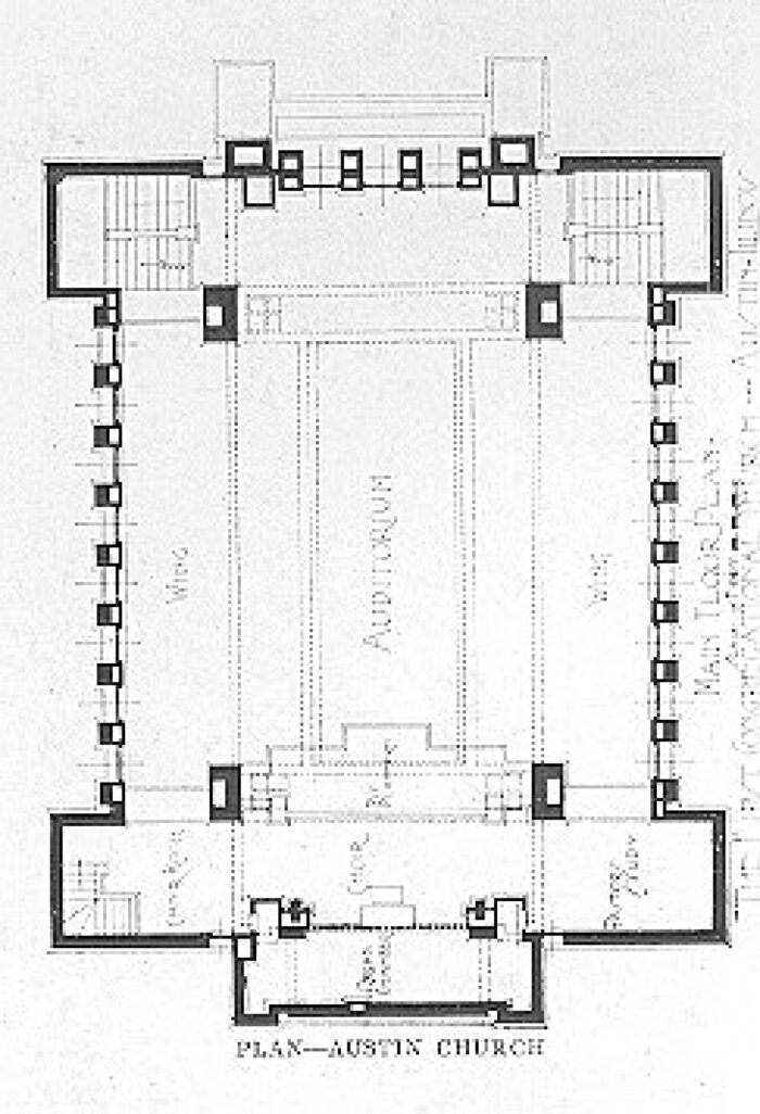 Floor plan
First Congregational Church
Guenzel and Drummond, architects
Austin, Illinois