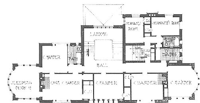 Second floor plan
J. Hall Taylor residence
George W. Maher, architect
Oak Park, Illinois